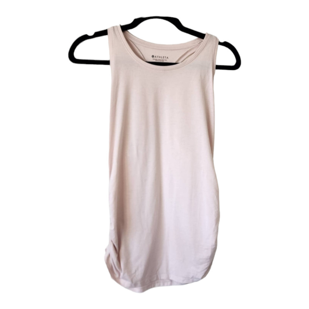 ATHLETA Blush Pink Scrunched Workout Tank Top
